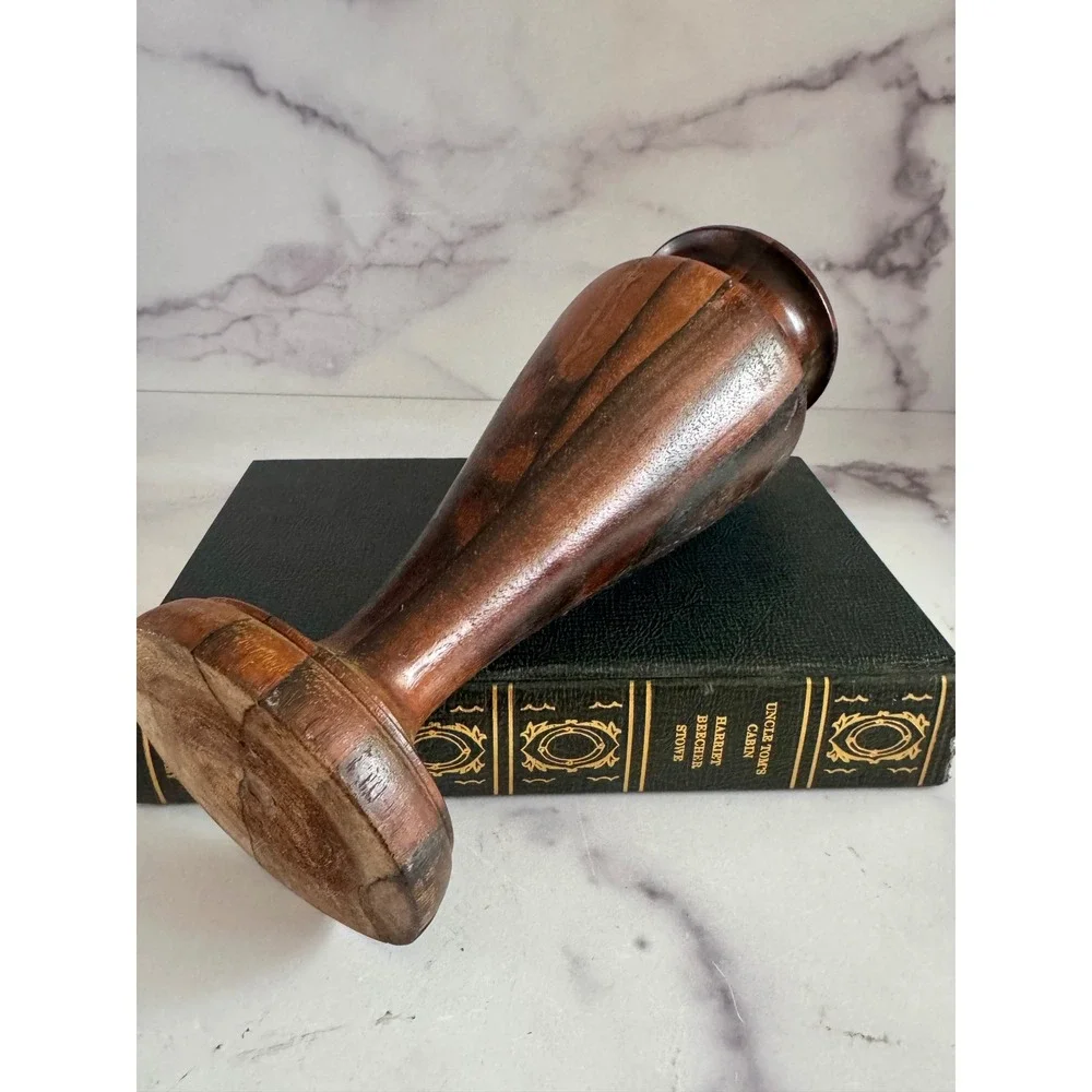Vintage Hand Turned Wooden Vase Primitive Organic Modern Decor